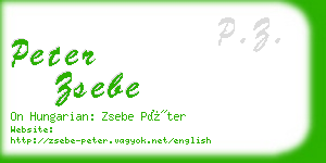 peter zsebe business card